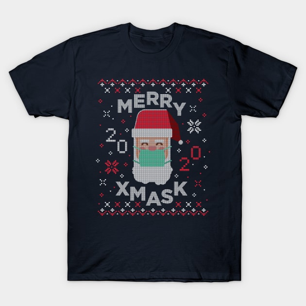 Merry Xmask 2020 - Santa Wearing Mask T-Shirt by ShirtHappens